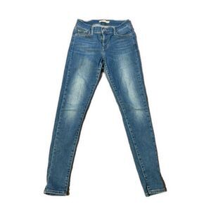 Levi’s Womens Blue Denim Jeans 710 Super Skinny Mid Rise 26